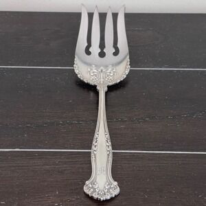 1847 Rogers Bros Charter Oak Silverplate Cold Meat Serving Fork Monogrammed W